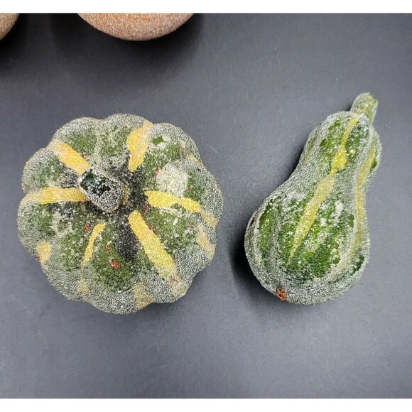 Vintage Faux Fruit Lot Beaded Sugared Harvest Decorative Gourd Apple Pear Orange - Picture 9 of 12